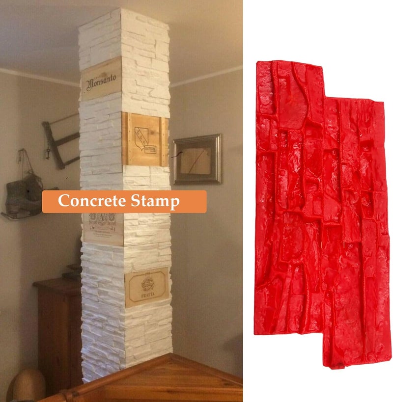 Drphiru Concrete Stamps Cement Imprint Texture Concrete Stamp Molds Decorative Granite Mat Slate Seamless Texture Stamp for Wall Floor Courtyard Park Path - Image 5